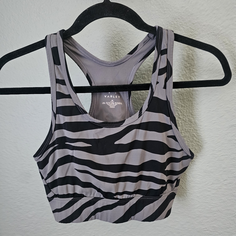 Varley Berkeley B-Bra Steel Black Gray Zebra Size M